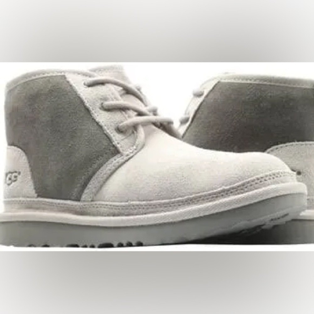 UGG Neumel II Chukka Boots Gray Youth Boys Size 5 Sheepskin Suede - Picture 3 of 10